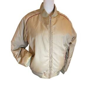 Vintage Catalina Men's Reversible Bomber Jacket Burgundy Beige Size M